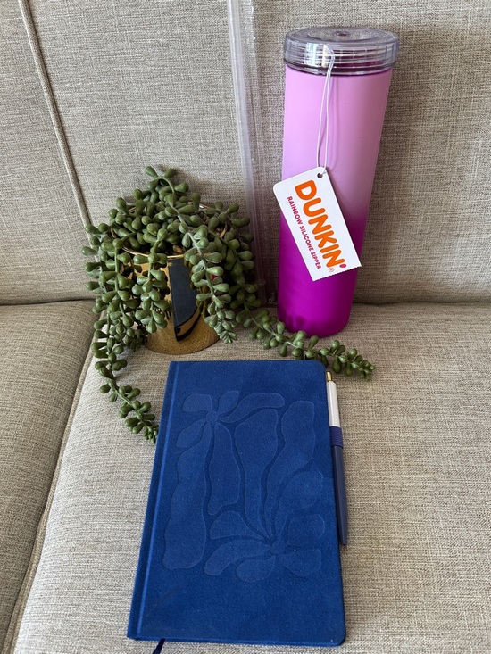 Dunkin Other - Dunkin Pink Gradient Tumbler - Tall Insulated Travel Cup and Blue journal